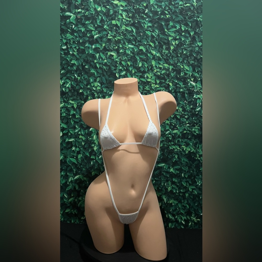 White Slingshot Exotic Dancewear Stripper Outfit